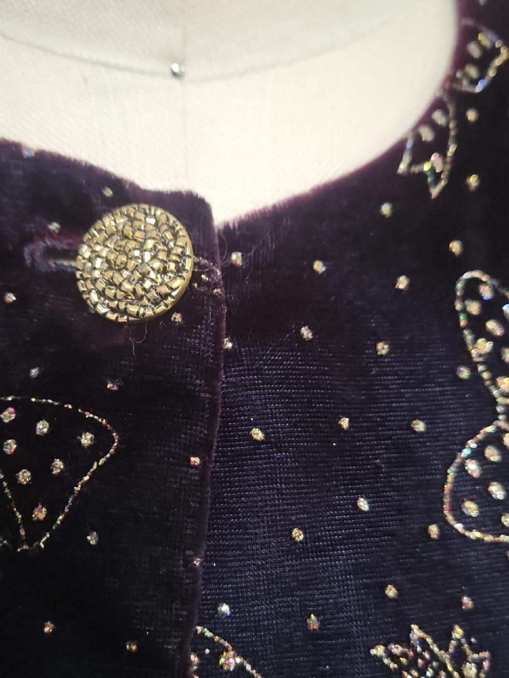 Scott McClintock Deep Plum Velvet Bow-Print Blazer - Picture 3 of 5